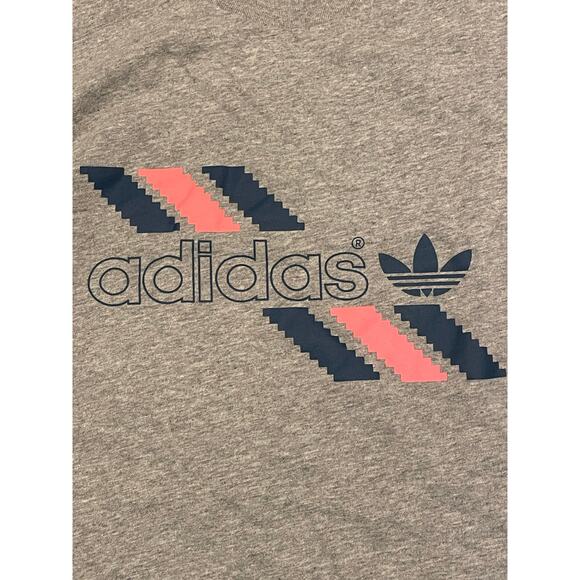 Adidas Soft Grey Three Stripe Short Sleeve T-Shirt size XL - Picture 5 of 8